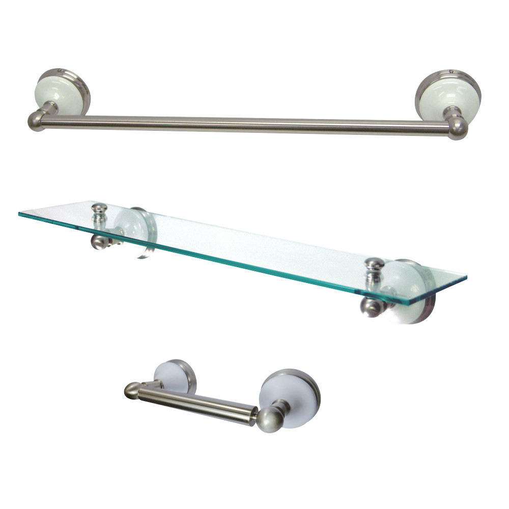 BAK111289SN 2.75 in. Victorian Bathroom Hardware, Brushed Nickel - 3 Piece