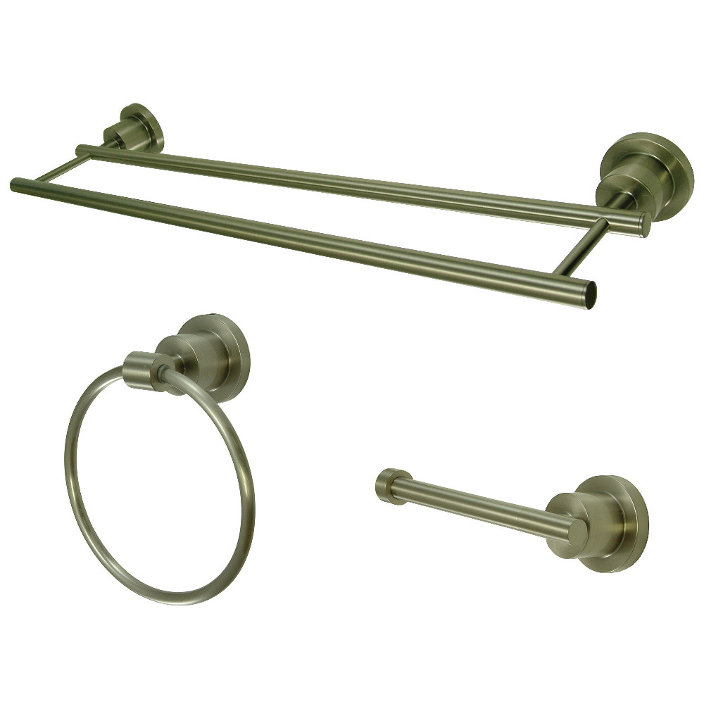 2.38 in. Bathroom Accessories Set, Brushed Nickel - 3 Piece