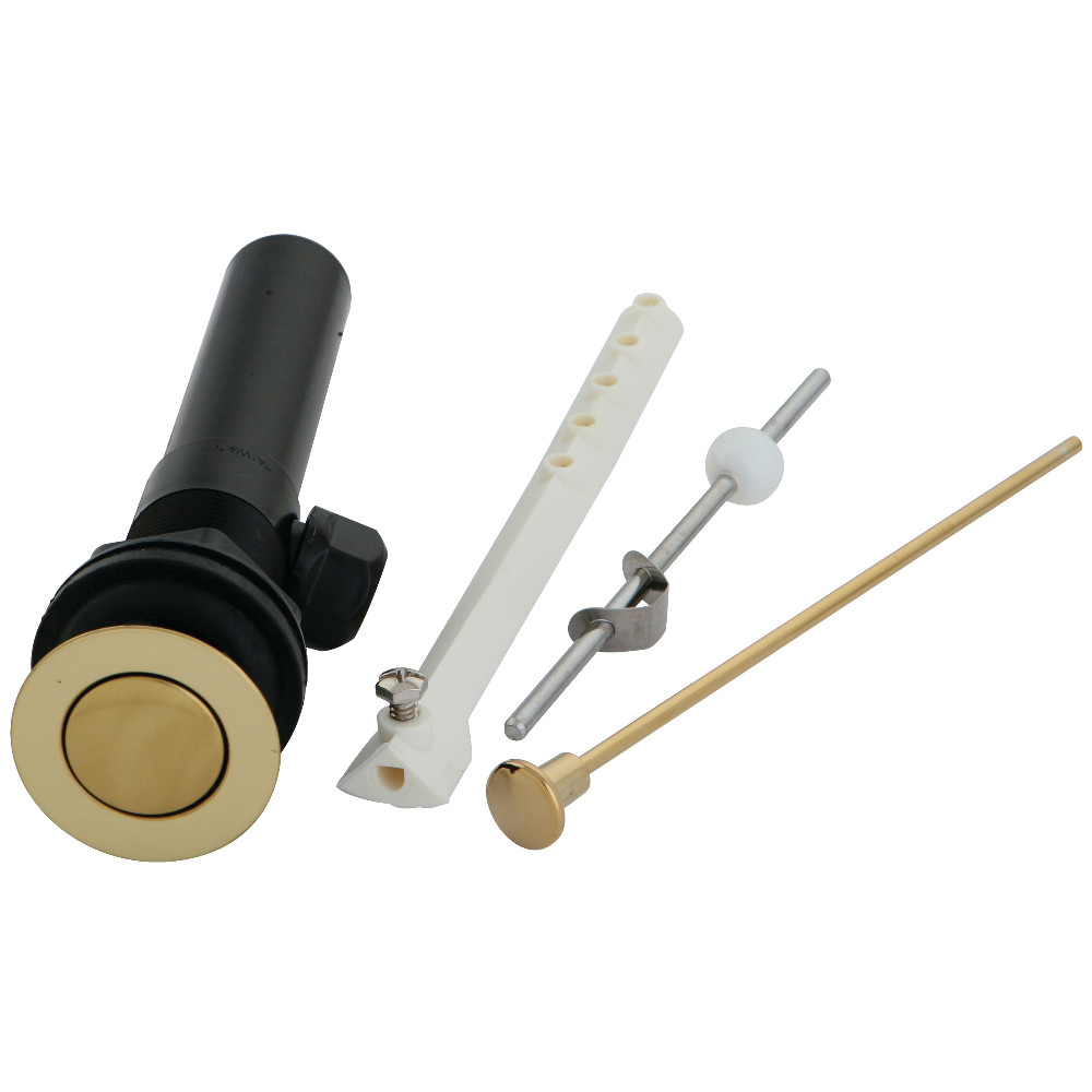 KP1002 Plastic Pop-Up Drain with Overflow, Polished Brass