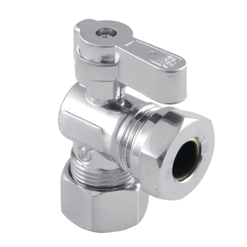 KF5430 0.62 OD Compression x 0.5 in. or 0.43 in. Slip Joint Angle Stop Valve, Polished Chrome
