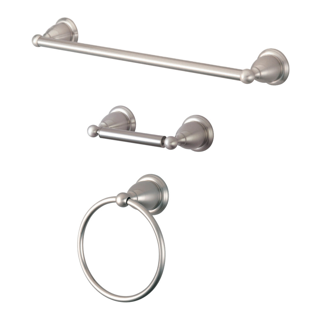 BAK175148SN 3.5 in. Bathroom Accessory Set, Brushed Nickel - 3 Piece