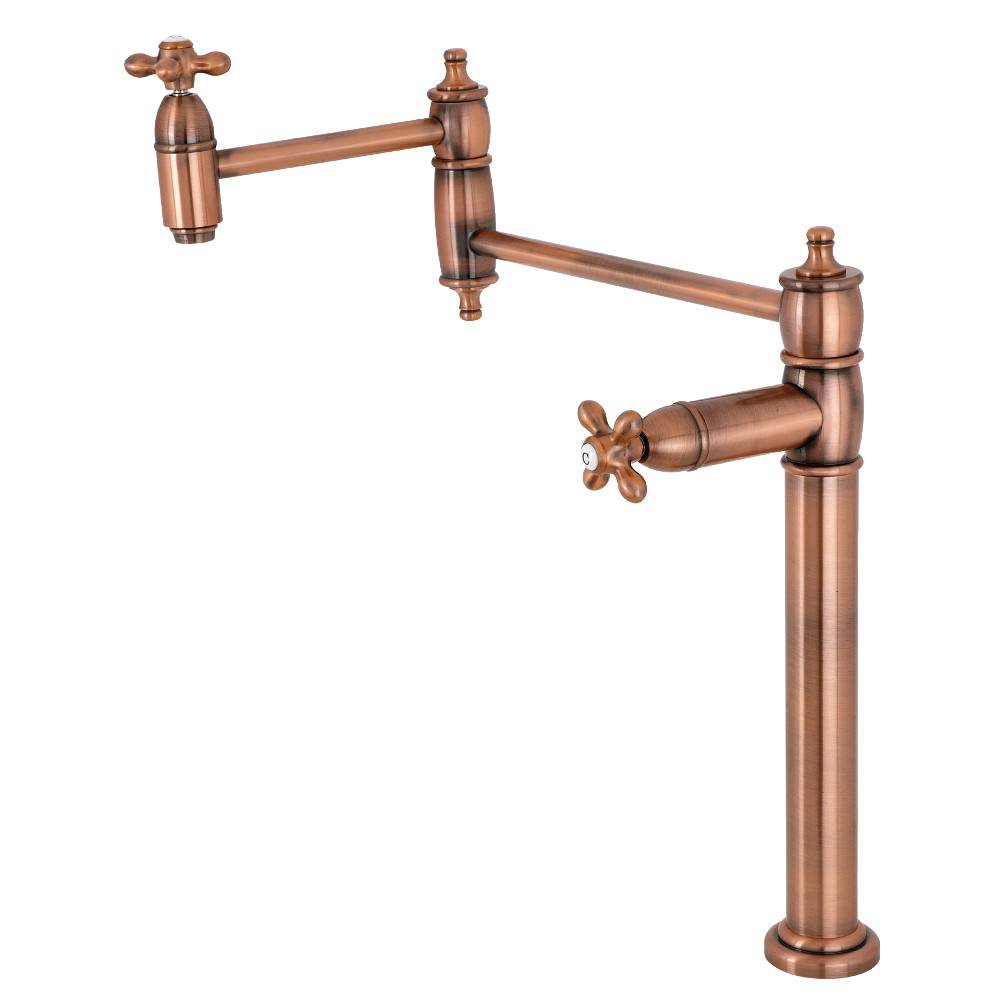 18.38 in. Restoration Deck Mount Pot Filler, Antique Copper