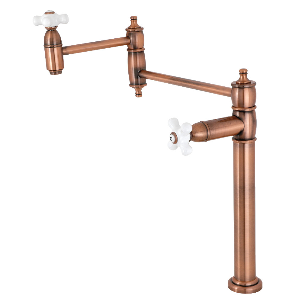 Picture of Kingston Brass KS370PXAC 18.5 in. Restoration Deck Mount Pot Filler, Antique Copper