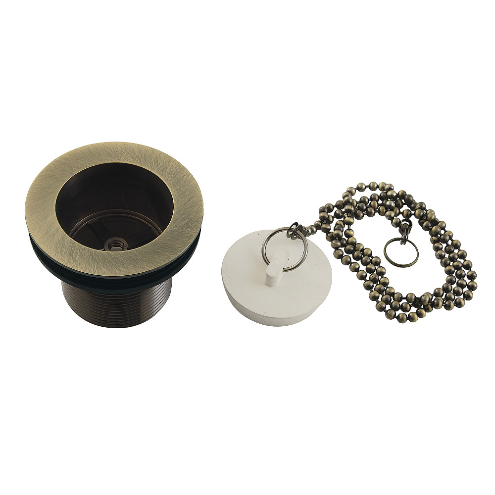Picture of Kingston Brass DSP15AB 1.5 in. Chain & Stopper Tub Drain with 1.5 in. Body Thread, Antique Brass