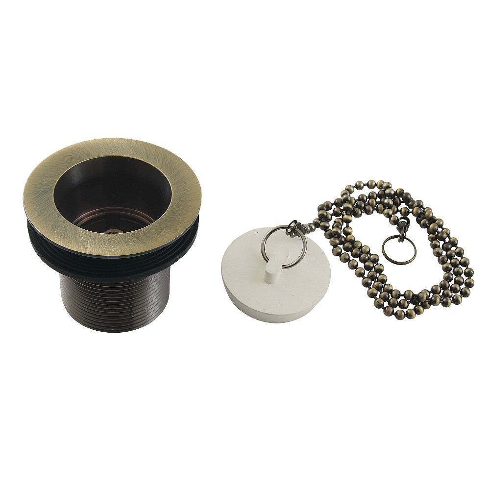 Picture of Kingston Brass DSP17AB 1.5 in. Chain & Stopper Tub Drain with 1.75 in. Body Thread, Antique Brass