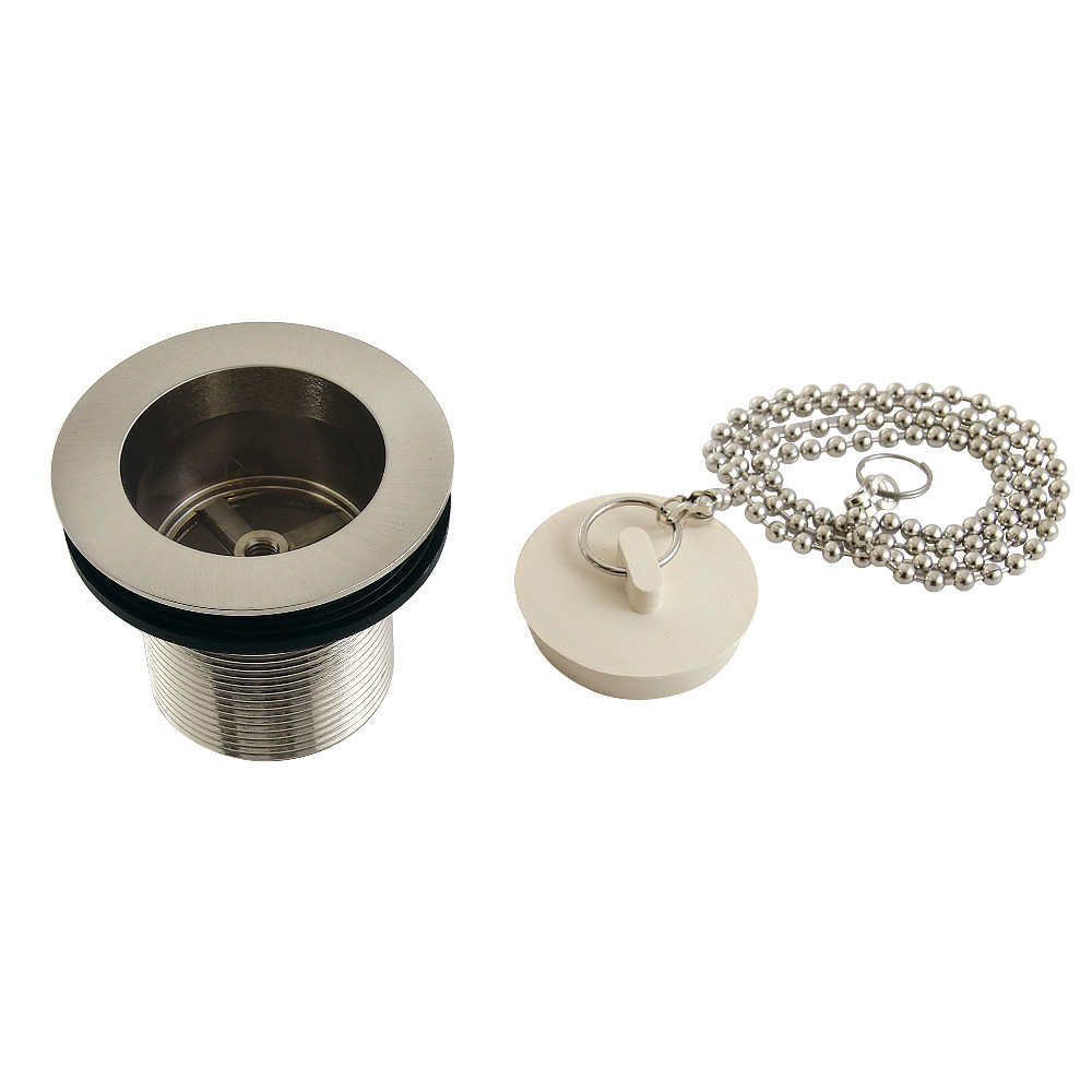Picture of Kingston Brass DSP17SN 1.5 in. Chain & Stopper Tub Drain with 1.75 in. Body Thread, Brushed Nickel