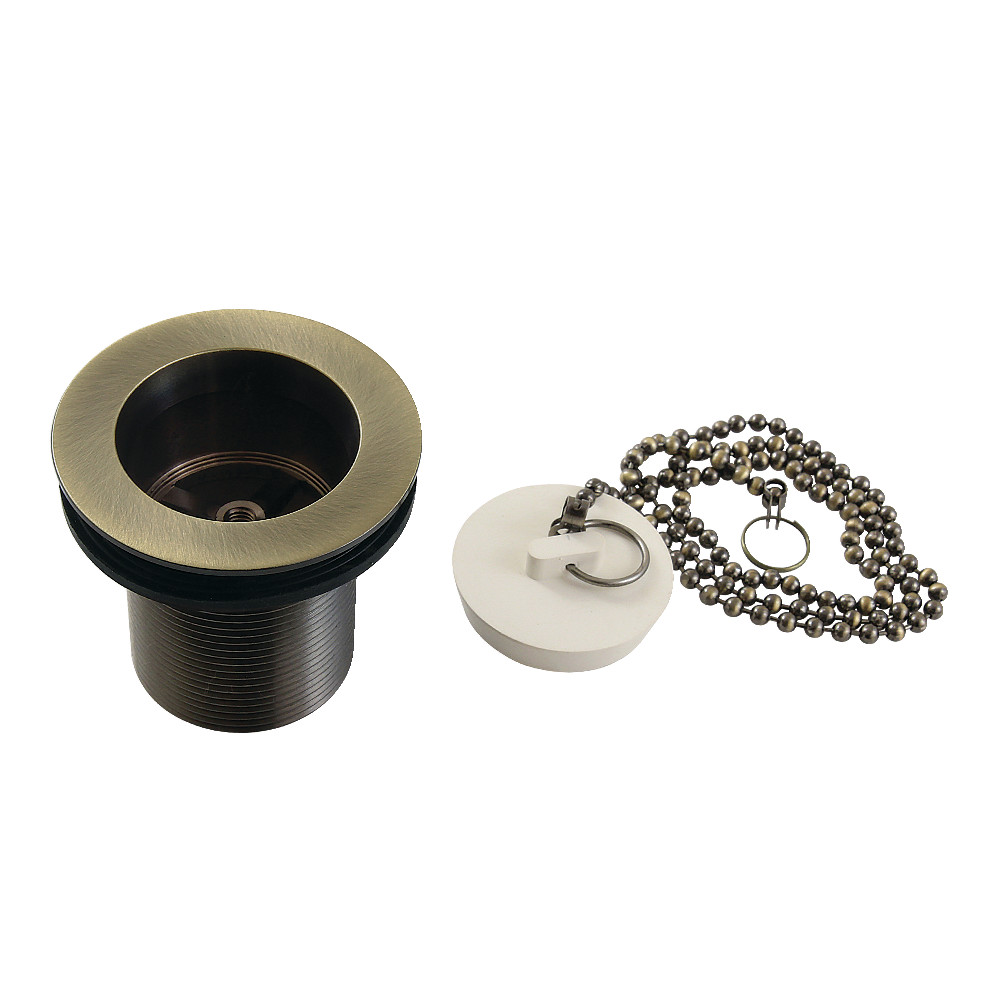 Picture of Kingston Brass DSP20AB 1.5 in. Chain & Stopper Tub Drain with 2 in. Body Thread, Antique Brass