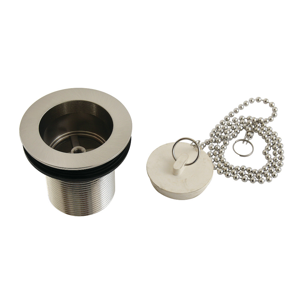 Picture of Kingston Brass DSP20SN 1.5 in. Chain & Stopper Tub Drain with 2 in. Body Thread, Brushed Nickel