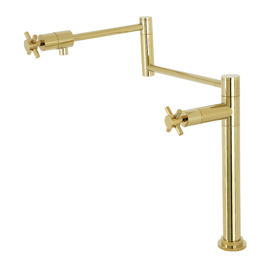 18.28 in. Concord Deck Mount Pot Filler, Polished Brass -  KitchenCuisine, KI3023106