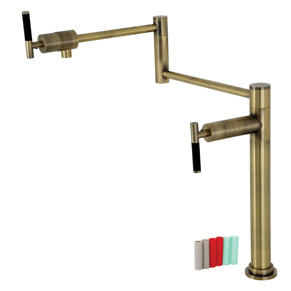 Picture of Kingston Brass KS4703CKL 19.56 in. Kaiser Deck Mount Pot Filler, Antique Brass