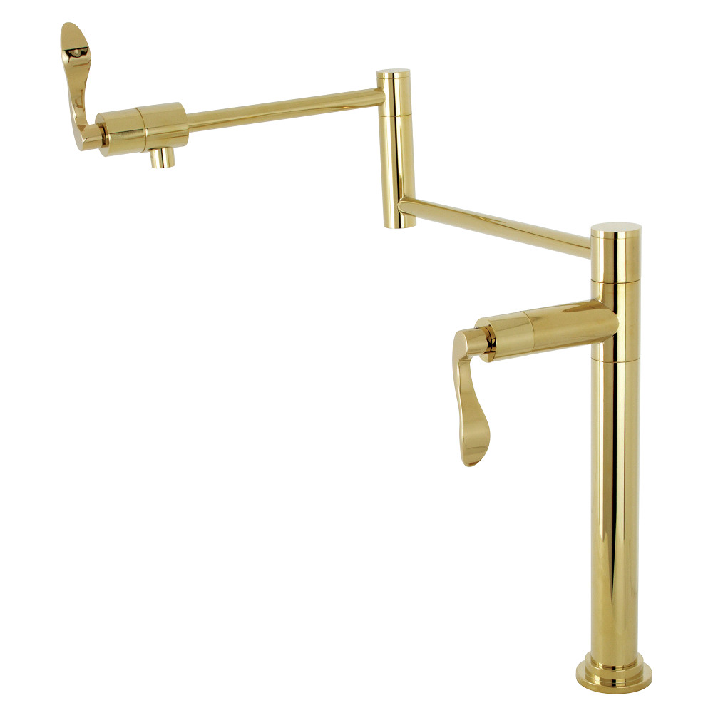 20.69 in. NuWave Deck Mount Pot Filler, Polished Brass -  KitchenCuisine, KI3013716