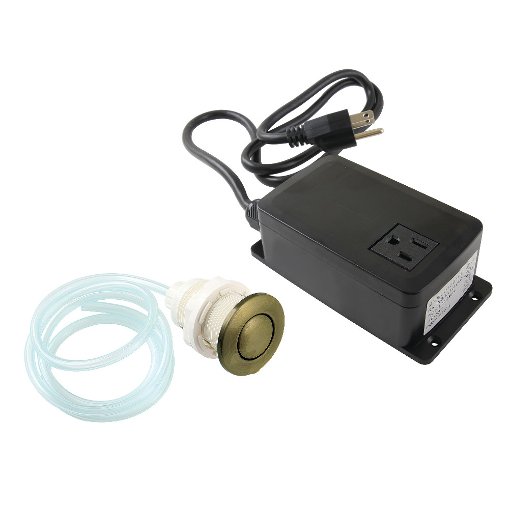KASK31AB 2.75 in. Trimscape Single Outlet Garbage Disposal Air Switch Kit, Antique Brass