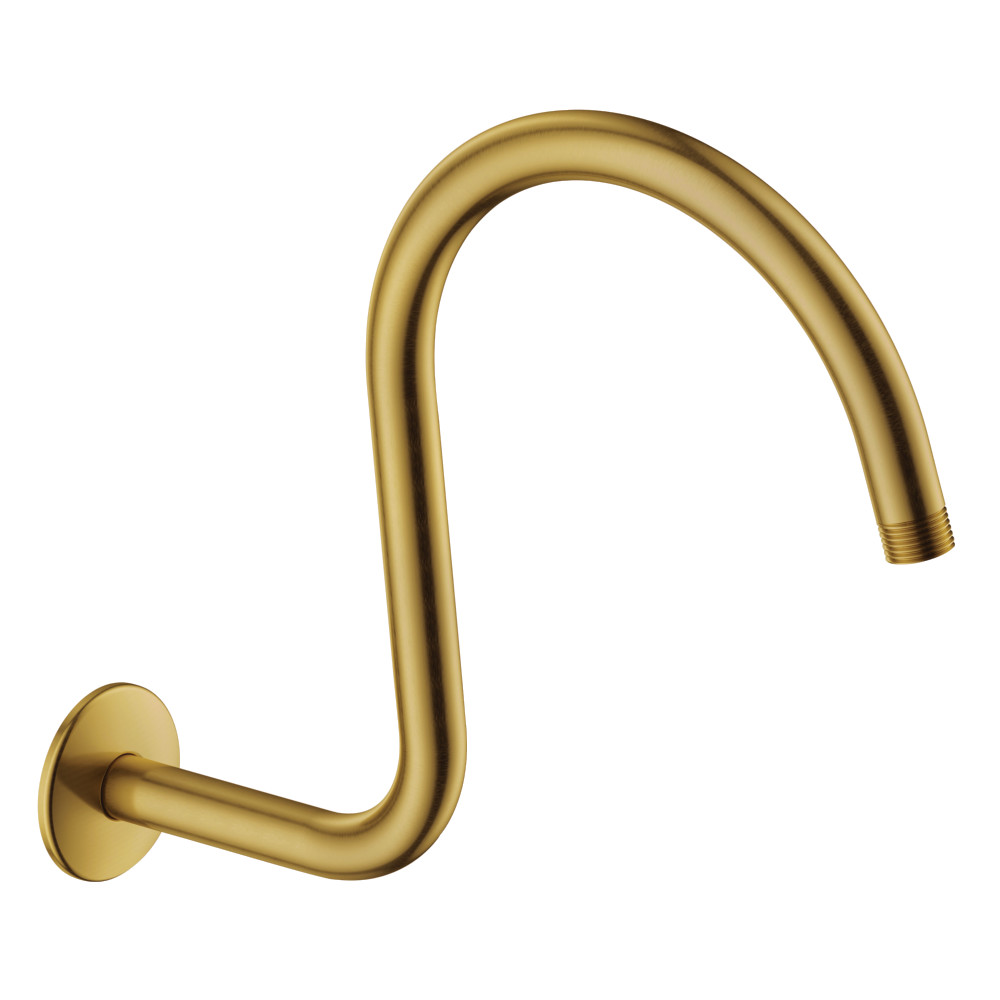 14 in. Restoration Shower Arm with Flange, Brushed Brass