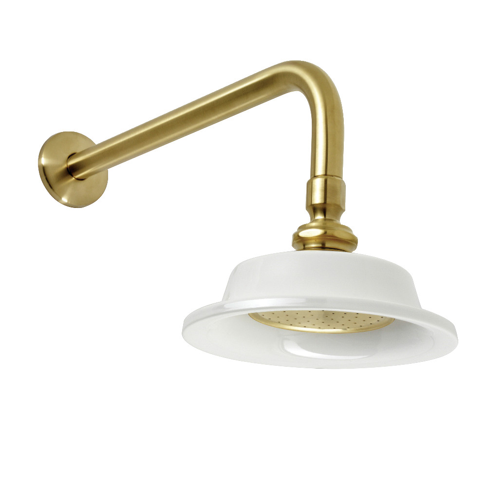 12 in. Victorian Sunflower Shower Head with Shower Arm, Brushed Brass