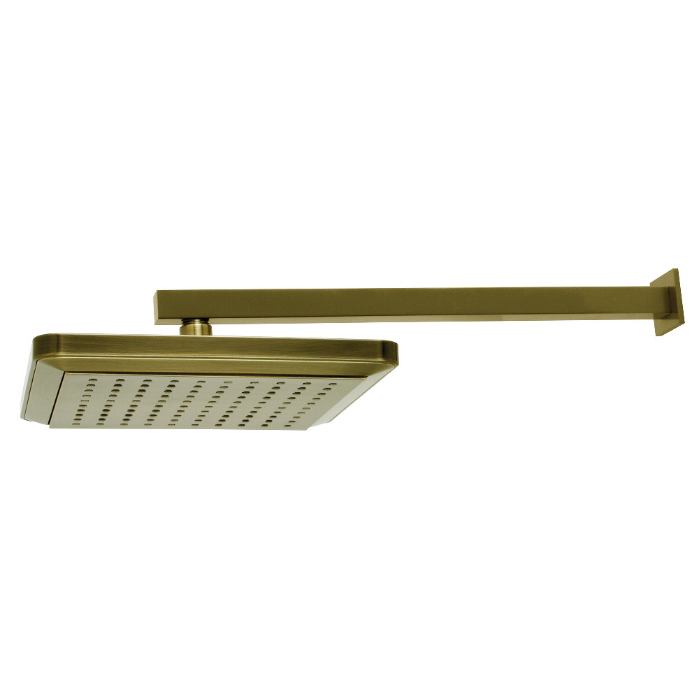9.62 in. Square Shower Head with Shower Arm, Antique Brass