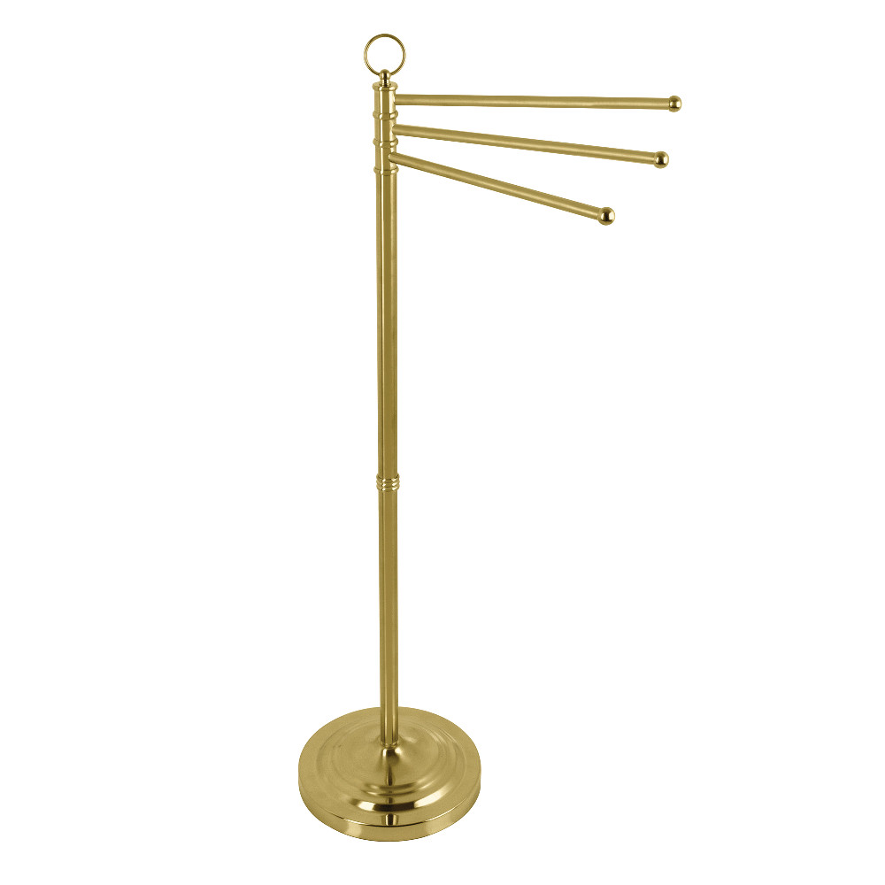 40.75 in. Vintage Freestanding Towel Rack, Brushed Brass