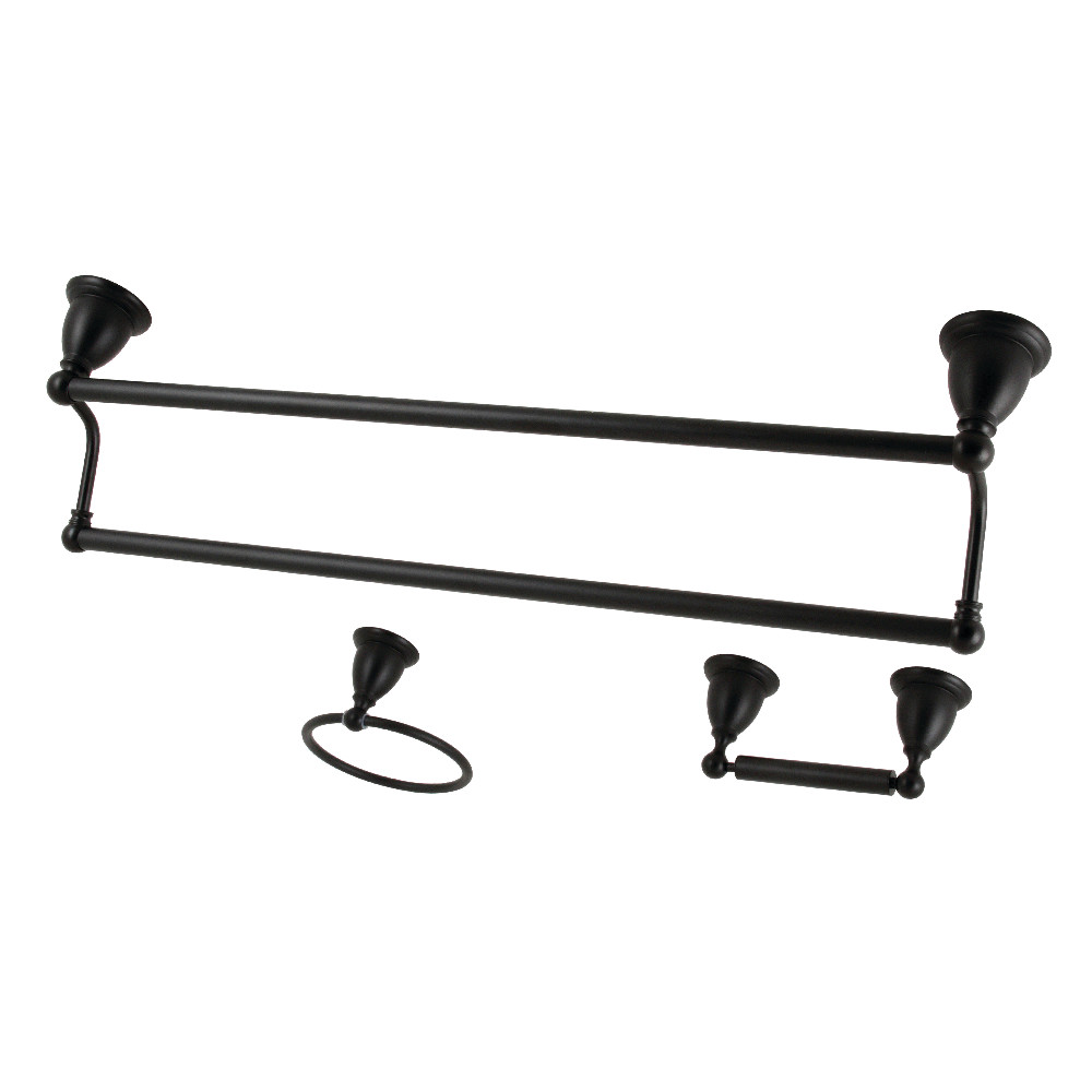 BAK175348MB 2.5 in. Heritage Bathroom Accessory Set, Matte Black - 3 Piece