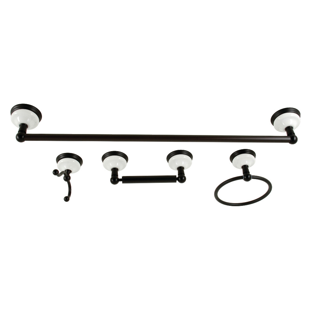 BAK1111478MB 2.75 in. Victorian Bathroom Accessory Set, Matte Black - 4 Piece