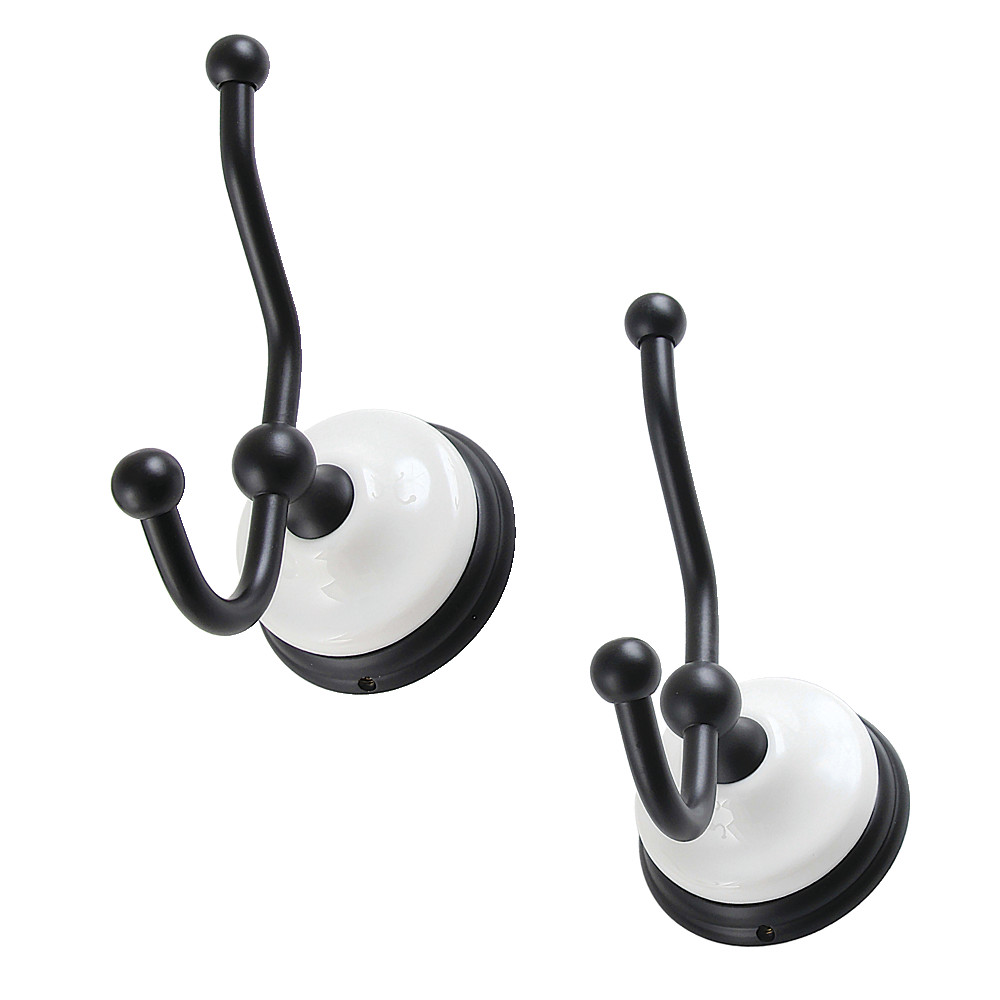 BAK1117MB 5.44 in. Victorian Robe Hook, Matte Black - 2 Piece