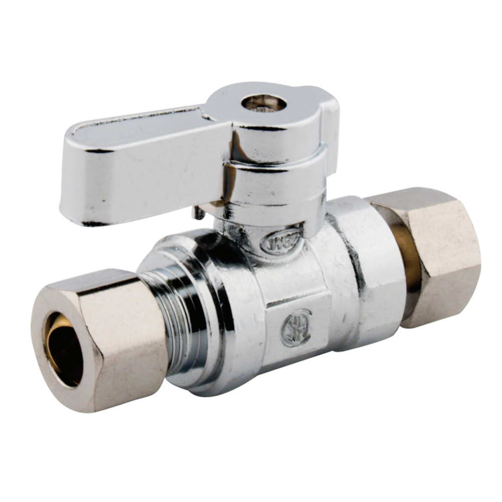 0.37 Swivel x 0.37 in. OD Compression Straight Stop Valve, Polished Chrome