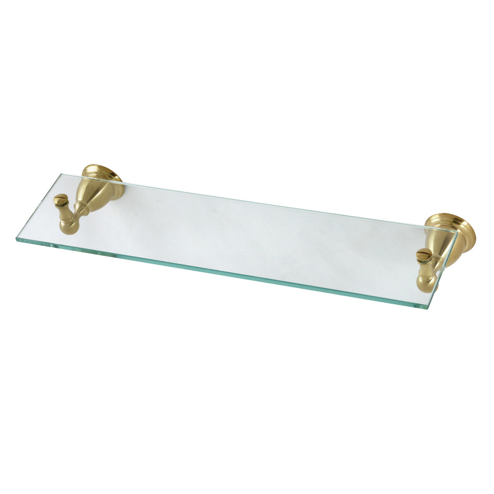 BA1759BB 3.06 in. Heritage Bathroom Glass Shelf, Brushed Brass