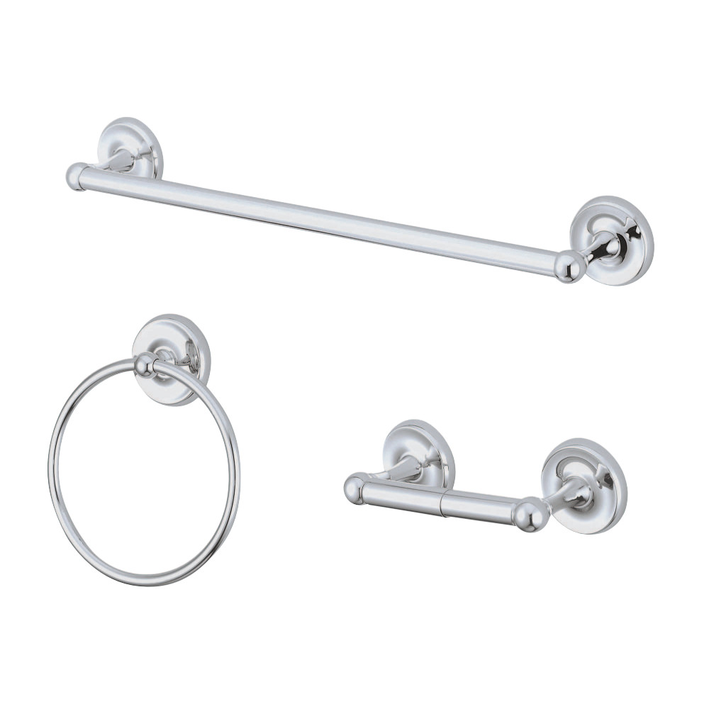 BAK31248C 2.75 in. Victorian Bathroom Accessory Set, Polished Chrome - 3 Piece