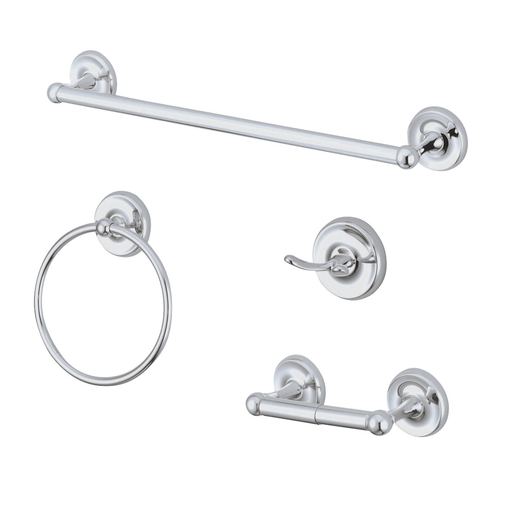 BAK312478C 2.75 in. Victorian Bathroom Accessory Set, Polished Chrome - 4 Piece