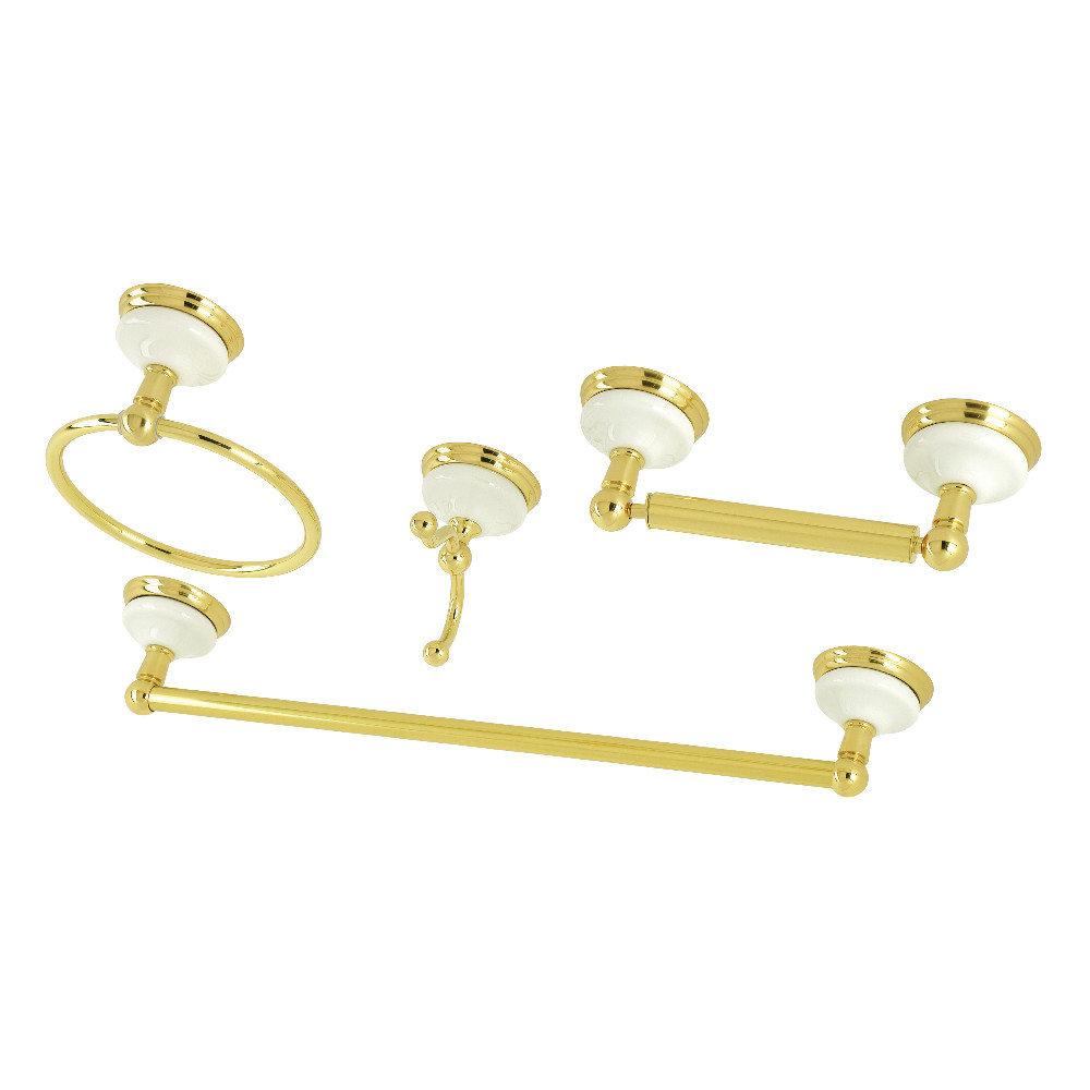 2.75 in. Victorian Bathroom Hardware, Polished Brass - 4 Piece
