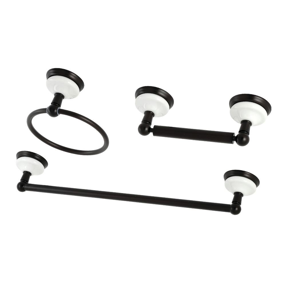 2.75 in. Victorian Bathroom Hardware, Oil Rubbed Bronze - 3 Piece