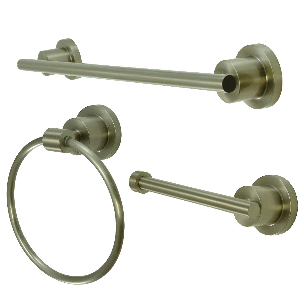 2.63 in. Bathroom Accessories Set, Brushed Nickel - 3 Piece