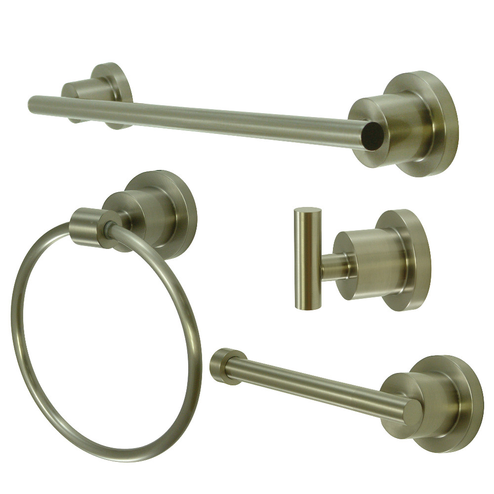 2.63 in. Bathroom Accessories Set, Brushed Nickel - 4 Piece