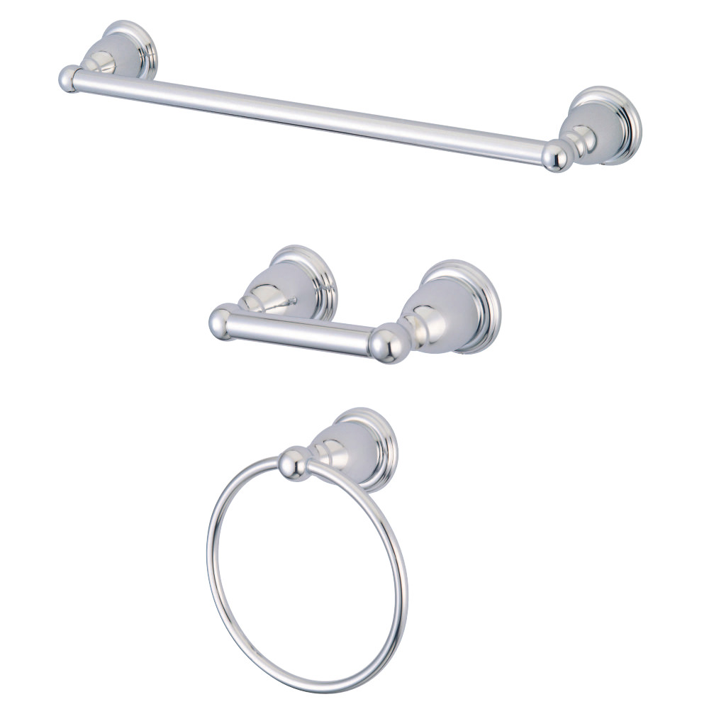 2.5 in. Heritage Bathroom Accessory Set, Polished Chrome - 3 Piece