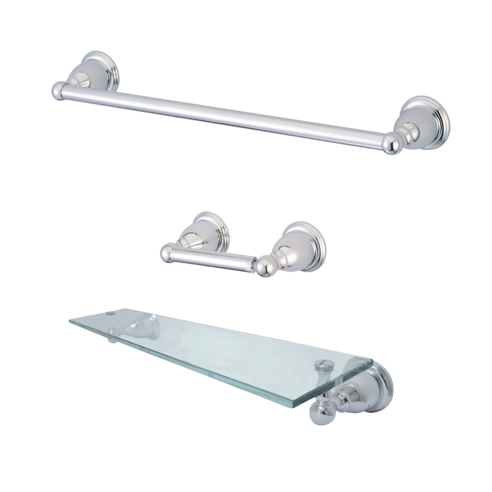 2.5 in. Heritage Bathroom Accessory Set, Polished Chrome - 3 Piece