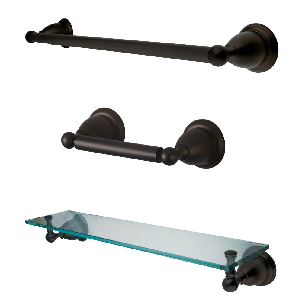 2.5 in. Heritage Bathroom Accessory Set, Oil Rubbed Bronze - 3 Piece