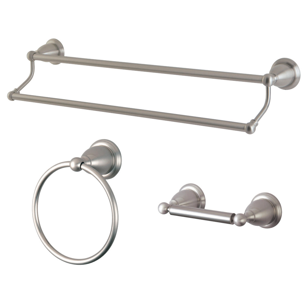 2.5 in. Heritage Bathroom Accessory Set, Brushed Nickel - 3 Piece