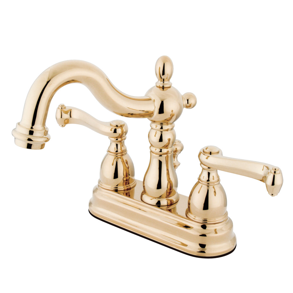 4 in. Centerset Bathroom Faucet, Polished Brass