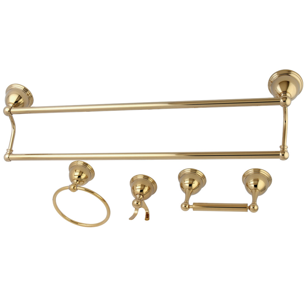 4.13 in. Restoration Bathroom Hardware, Polished Brass - 4 Piece