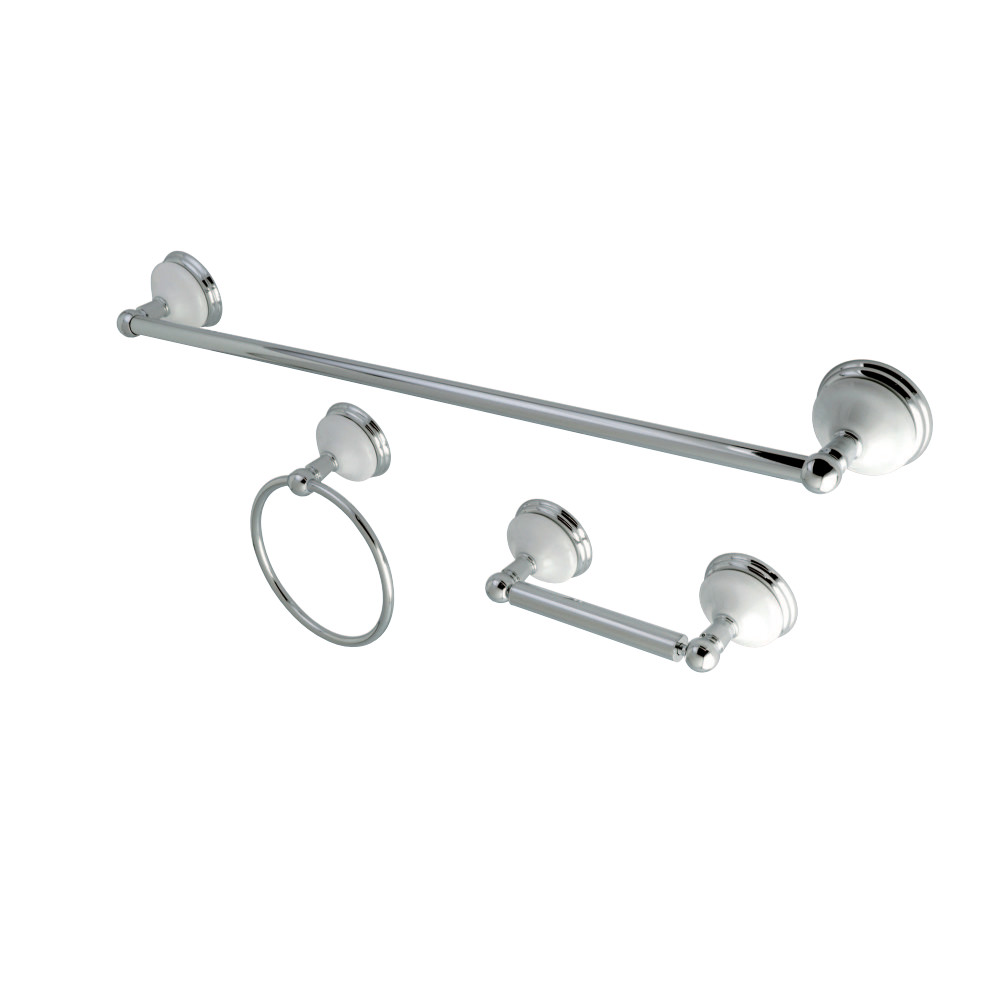 BAK111148C 2.75 in. Victorian Bathroom Hardware, Polished Chrome - 3 Piece