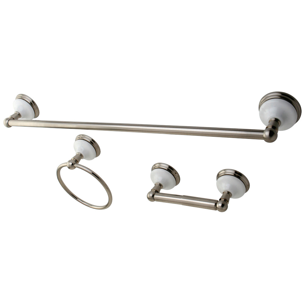 BAK111148SN 2.75 in. Victorian Bathroom Hardware, Brushed Nickel - 3 Piece