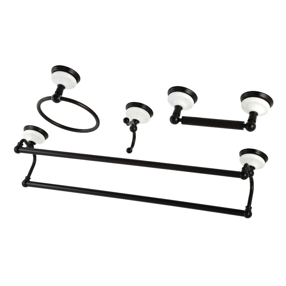 BAK1113478ORB 5.06 in. Victorian Dual Towel Bar Bathroom Hardware Set, Oil Rubbed Bronze - 4 Piece