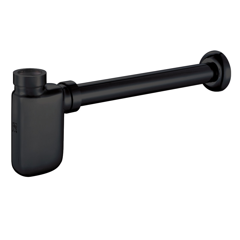 DD8400 1.25 in. Trimscape Brass Oval Bottle Trap, Matte Black