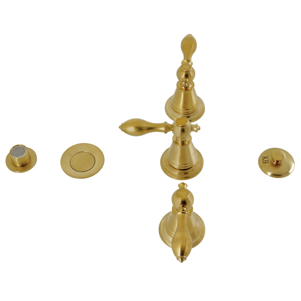 2.5 in. Victorian Three-Handle Bidet Faucet, Brushed Brass