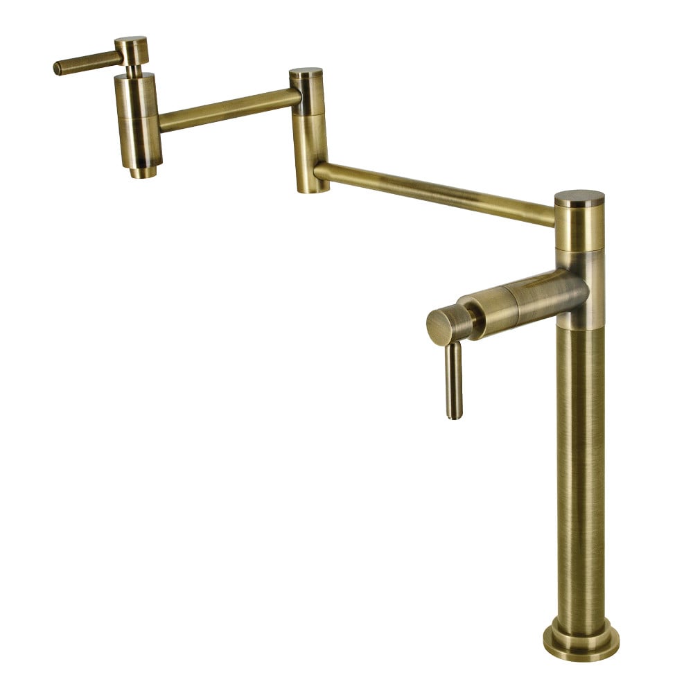 18.25 in. Concord Deck Mount Pot Filler, Antique Brass -  KitchenCuisine, KI3028459