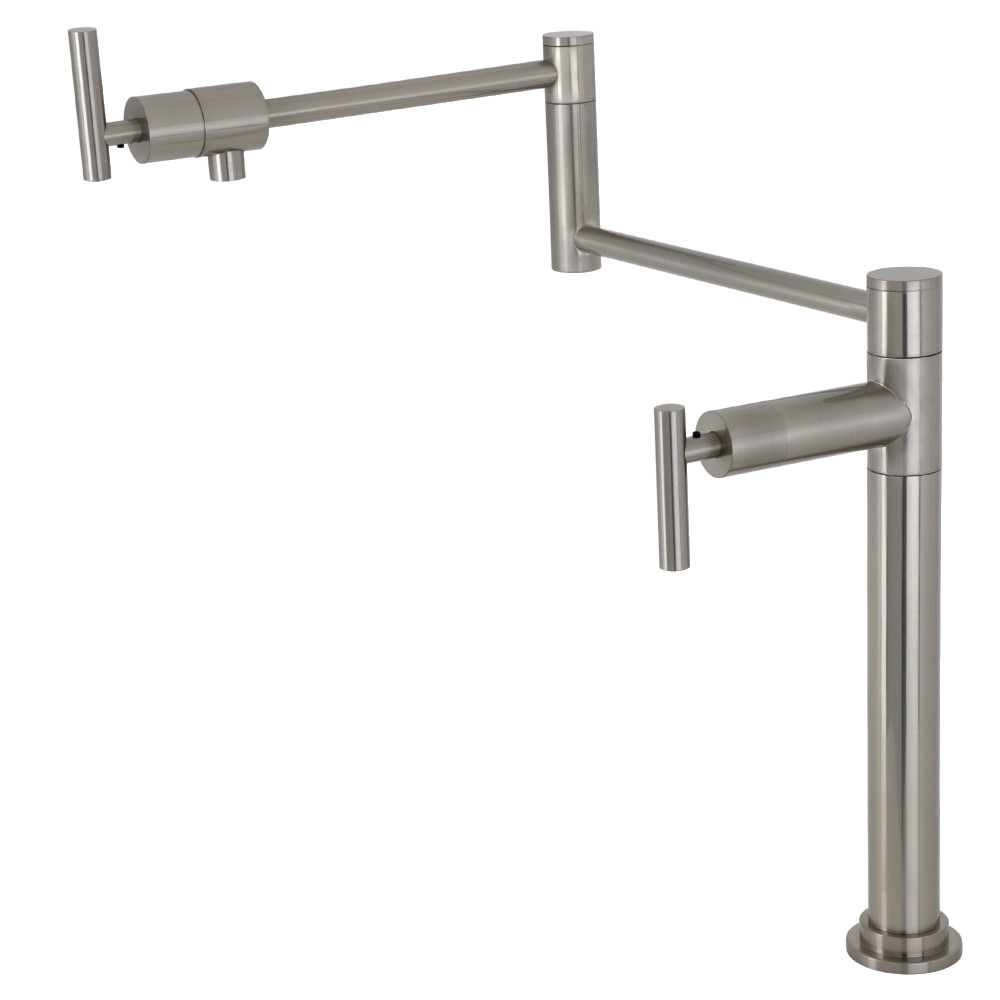 Picture of Kingston Brass KS4708CML 19.25 in. Manhattan Deck Mount Pot Filler, Brushed Nickel