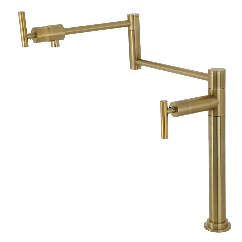 Picture of Kingston Brass KS4707CML 19.25 in. Manhattan Deck Mount Pot Filler, Brushed Brass