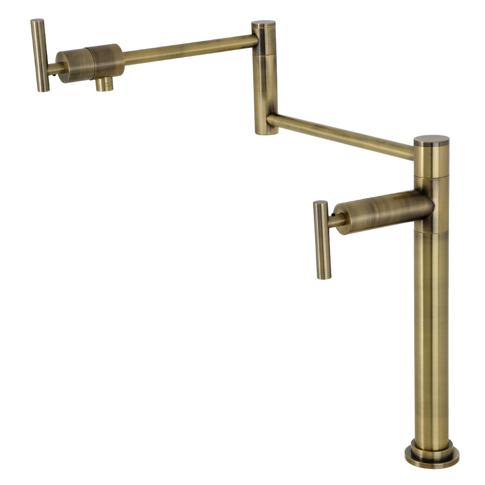 Picture of Kingston Brass KS4703CML 19.25 in. Manhattan Deck Mount Pot Filler, Antique Brass