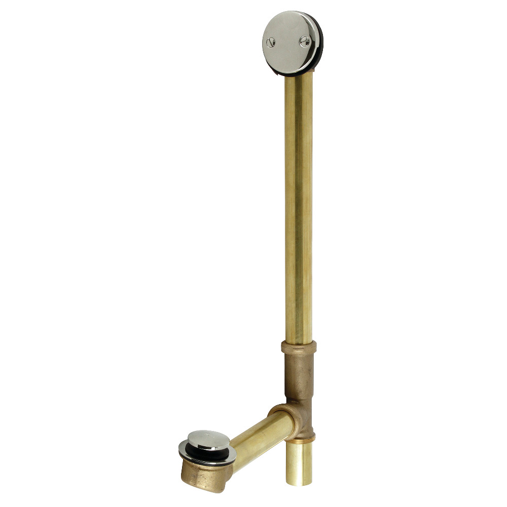 23 in. 20 Gauge Tip-Toe Tub Waste & Overflow, Polished Nickel