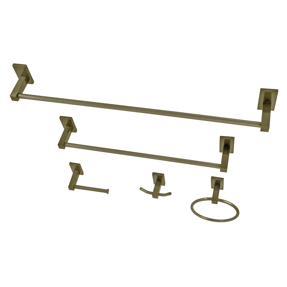 2.44 in. Continental Bathroom Accessory Set, Antique Brass - 5 Piece