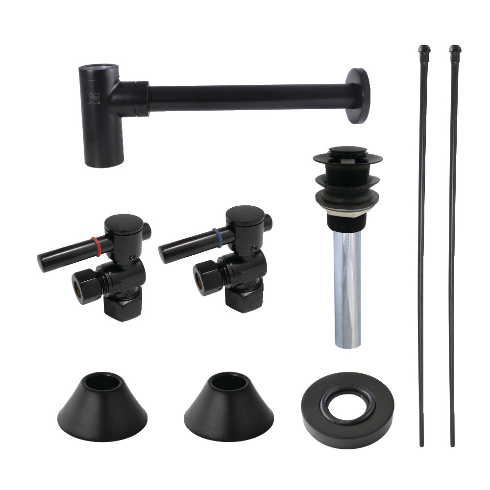 Picture of Kingston Brass CC43100DLVKB30 4.81 in. Modern Plumbing Sink Trim Kit with Bottle Trap & Drain, Matte Black