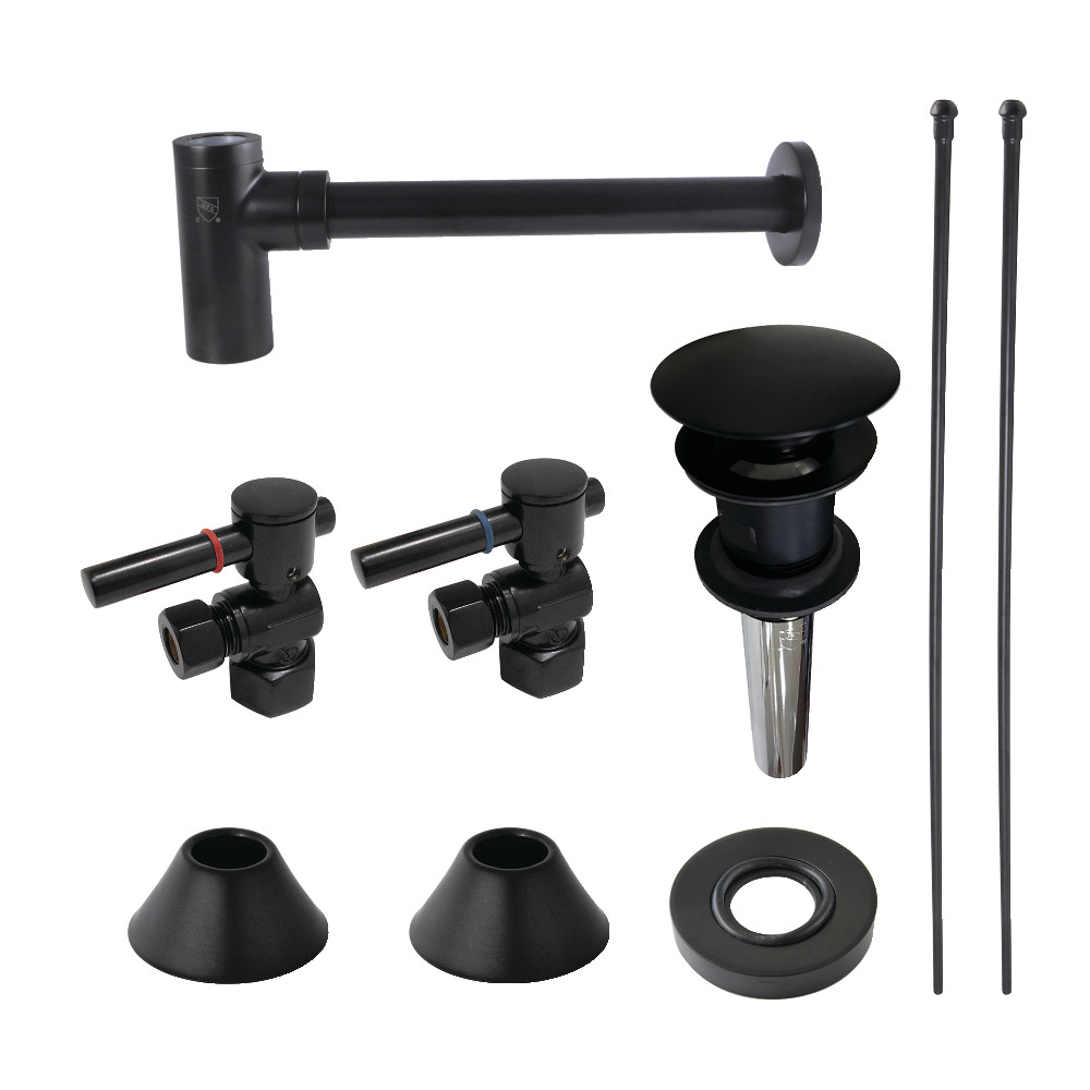 Picture of Kingston Brass CC43100DLVOKB30 4.81 in. Modern Plumbing Sink Trim Kit with Bottle Trap & Overflow Drain, Matte Black